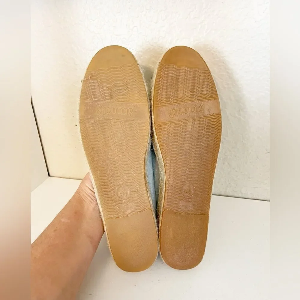 SOLUDOS platform espadrille flats embroidered lemons Size 9.5
